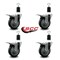 Service Caster 4'' Thermoplastic Rubber Swivel 1-1/2'' Expanding Stem Caster Set Total Lock Brake, 4PK SCC-EXTTL20S414-TPRB-112-4 - alternate 4